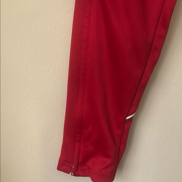 Adidas Red Sweatpants with White Stripes - Picture 3 of 5